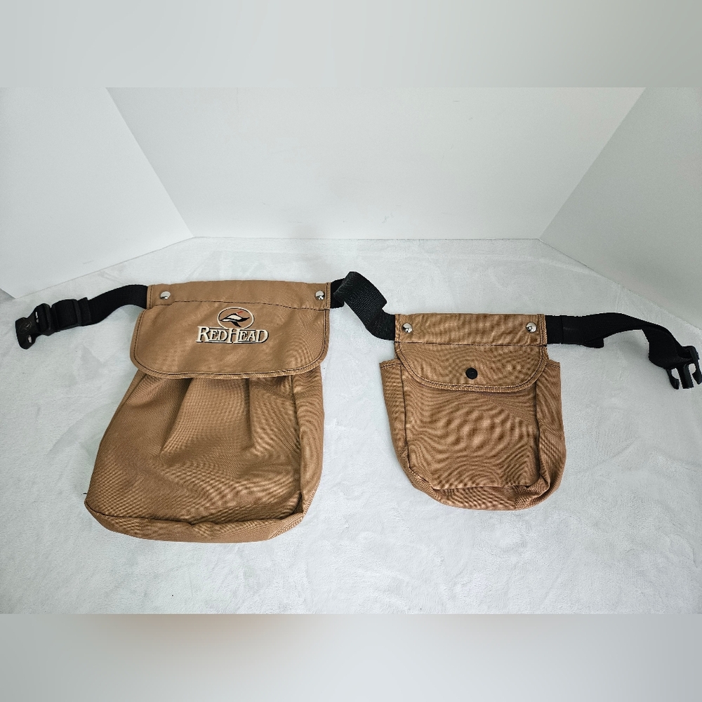 RedHead Clay Shooters Belt 2 Pouches for Ammo & Skeet Hunting Camo Tan Ducks